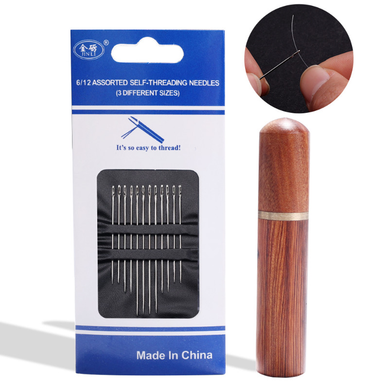 12gb Aklā šūšanas adata Šūšana Bezadatas vītņošana Ātra automātiska pašvītņošanās gados vecākiem cilvēkiem adatas puses caurumu rokas caurumošanas adata