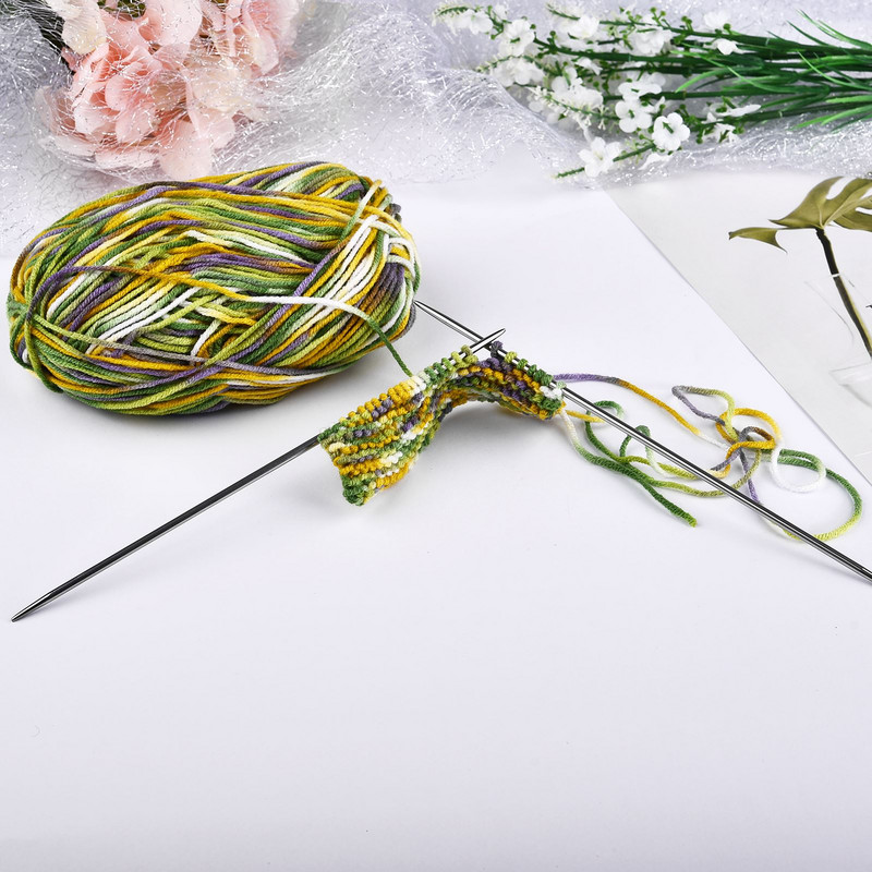 5db/készlet 20 cm-es egyenes kötőtű rozsdamentes acélból 2,0-5,0 mm-es kétvégű rozsdamentes acéltű kezdők kötéséhez