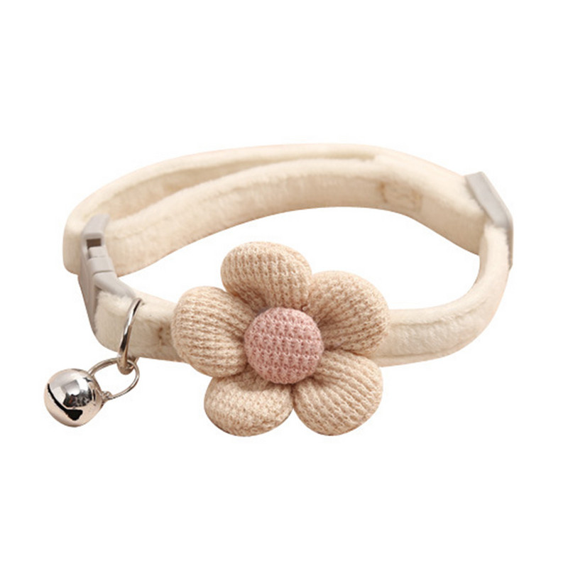 Drošības sprādzes suns ar zvaniņu ātri nolaižams Mājas mīļais mājdzīvnieks, ērta kaķa kaklasiksna, mīksta regulējama kaklarota adīšanas zieds