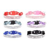 2023-as új strasszos macskanyakörv, csengővel állítható, elszakadó fényes nyakláncokkal kis kölyök fiú lány kisállatjelmez-kiegészítőkhöz