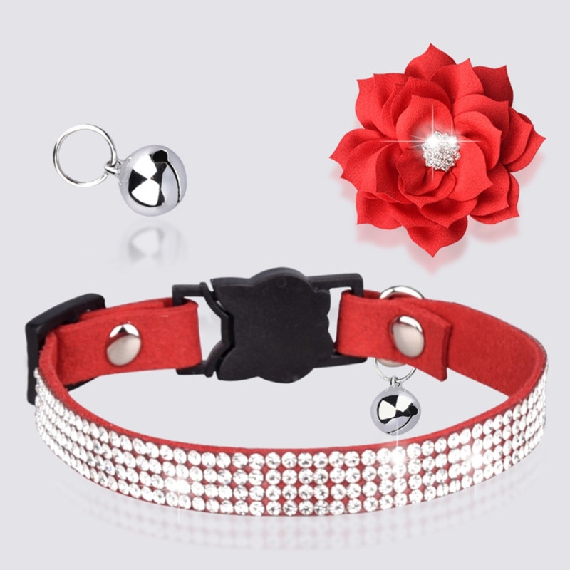 2023-as új strasszos macskanyakörv, csengővel állítható, elszakadó fényes nyakláncokkal kis kölyök fiú lány kisállatjelmez-kiegészítőkhöz