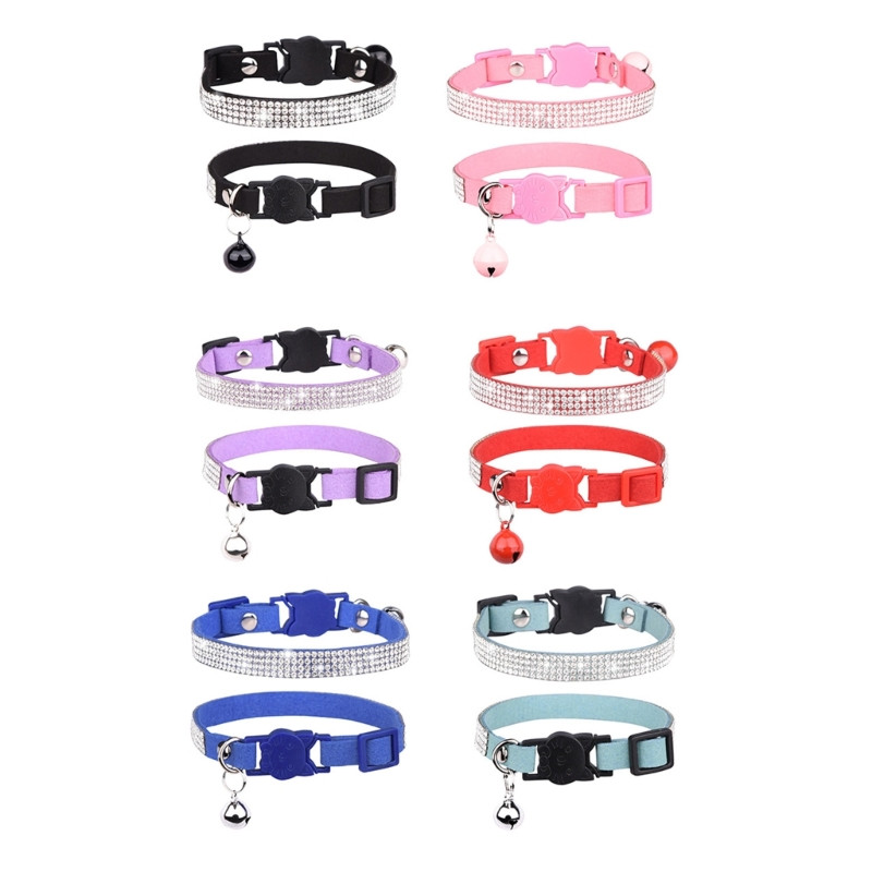 2023-as új strasszos macskanyakörv, csengővel állítható, elszakadó fényes nyakláncokkal kis kölyök fiú lány kisállatjelmez-kiegészítőkhöz