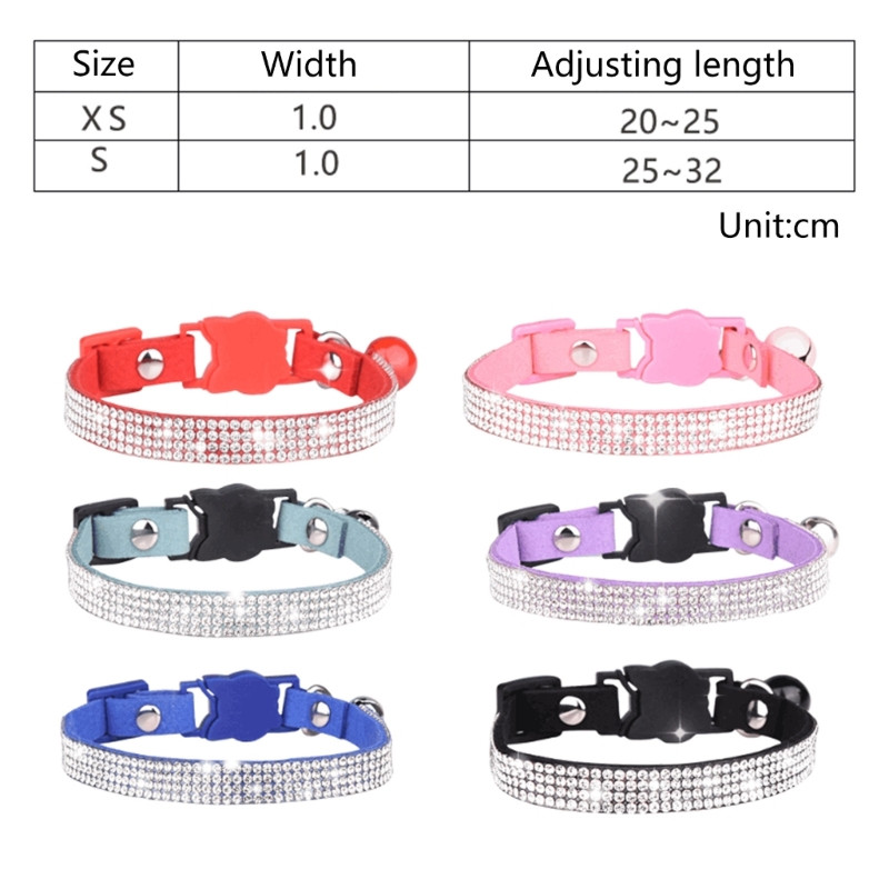 2023-as új strasszos macskanyakörv, csengővel állítható, elszakadó fényes nyakláncokkal kis kölyök fiú lány kisállatjelmez-kiegészítőkhöz