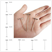 50db/1 doboz T-csapok Rozsdamentes acél T Egyenes tű Blokkolás Kötés Szabott Modellezés Tartó Paróka 27/32/38/45/51/53mm kijelző