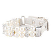 Luxus gyöngy macska nyakörv állítható strassz kölyök kölyök kis kutya nyaklánc PU bőr kisállat nyakörv Choker chihuahua kiegészítők