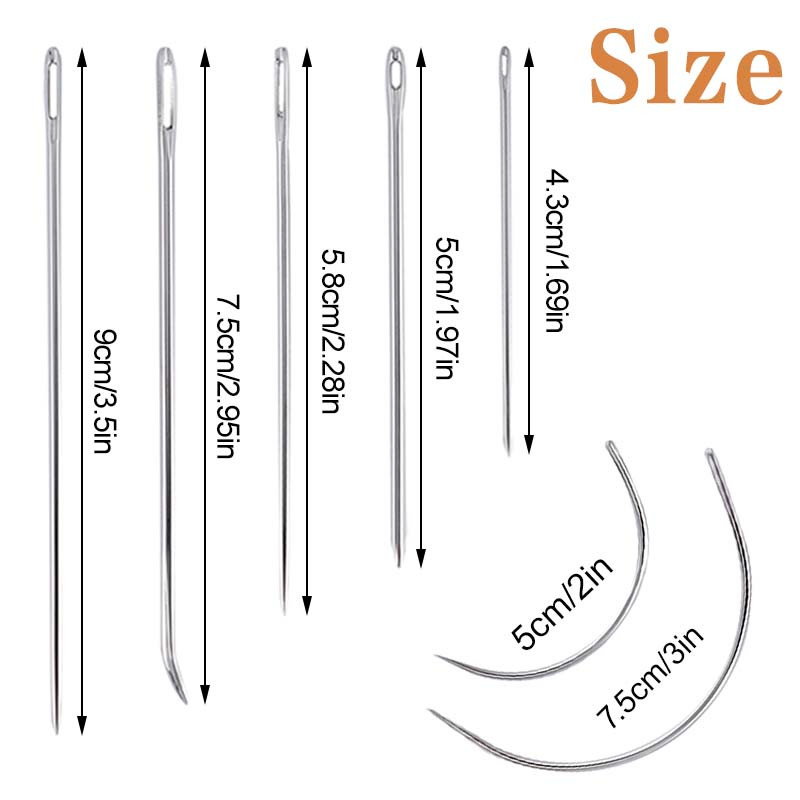 Reparare ace de cusut curbat drept set tapiterie covoare panza piele infilator ac pentru instrumente de cusut manual 7 buc/set