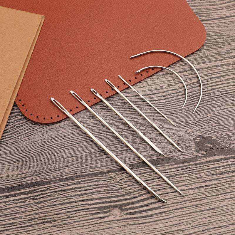 Reparare ace de cusut curbat drept set tapiterie covoare panza piele infilator ac pentru instrumente de cusut manual 7 buc/set