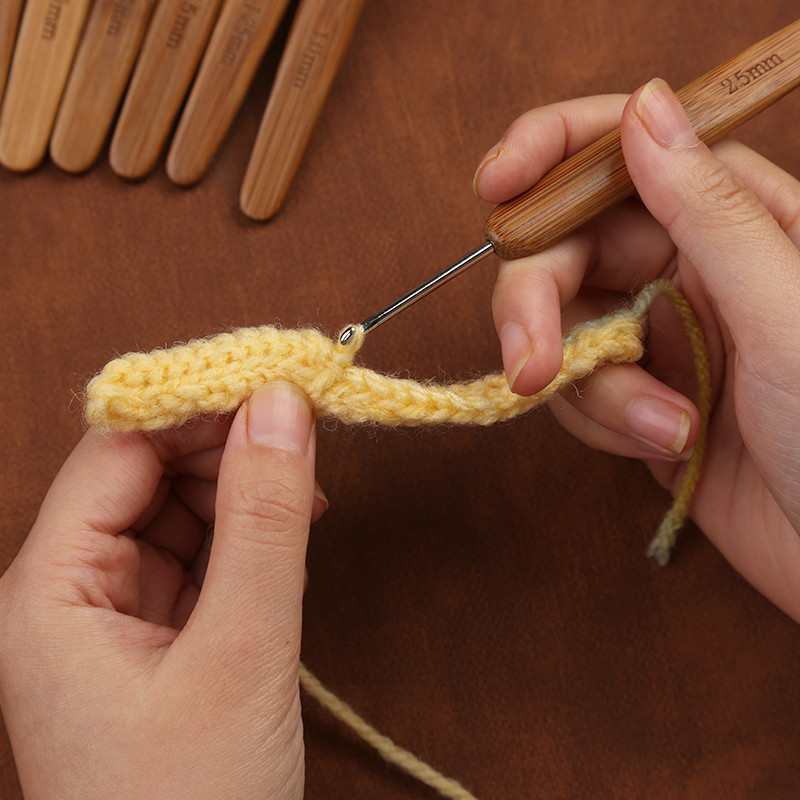 1Pc Bambusa Tamboradatas Āķi Dzija Aust Rokturis Āķis DIY Instrumenti Šūšanas Aksesuāri Mežģīņu pinuma amatniecības adata 0,5-3,0 mm