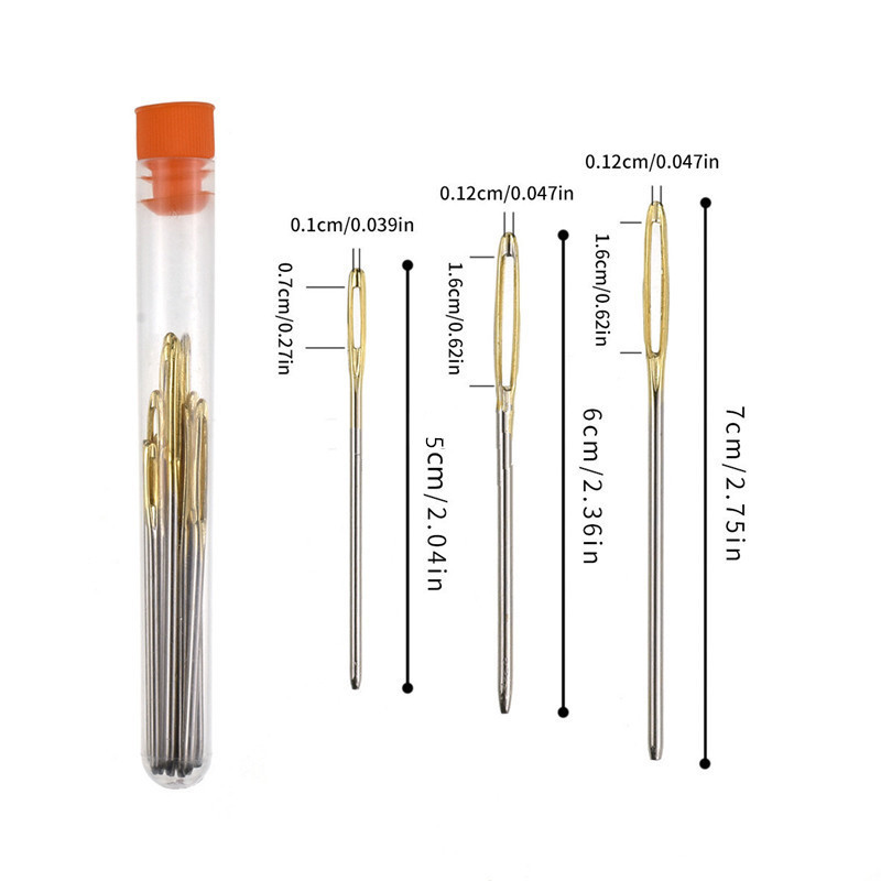 9 GAB lielas acs neasas šūšanas adatas Krustdūriena adāmadata Roku darbs ādas izšūšanas diegu adatas šūšanas piederumi