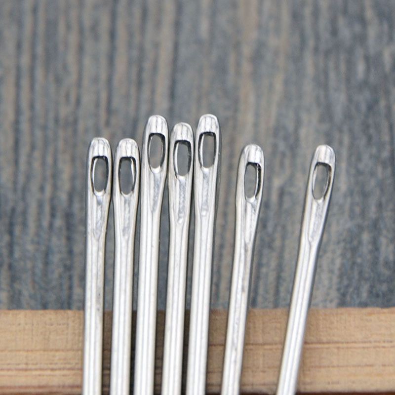 Ādas izstrādājumi šūšanas adata, apaļa galva, neasa, smaila prizma, ass rīks izšūšanai, sudraba lielas adatas