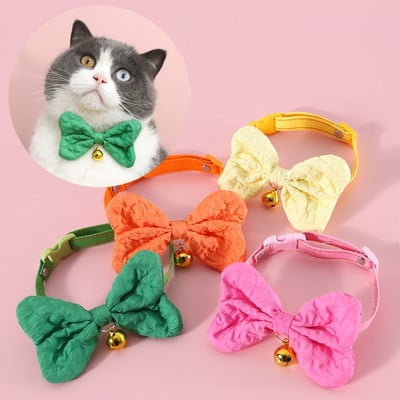 Candy Color Jean Guler pentru animale de companie Nou cățel de câine Arc Clopot Gulere drăguțe pentru pisici Colier reglabil pentru pansament pentru animale de companie Accesorii pentru animale de companie