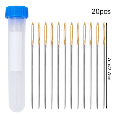 MIUSIE 18/20 gab 5,3/6/7 cm strupas lielas adatas ar adatu pudeli Nerūsējošā tērauda ādas šūšanas adatas Ādas amatniecības rīks