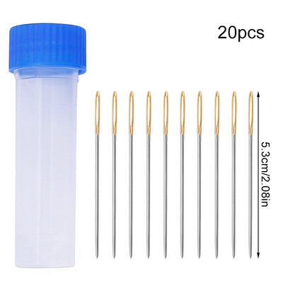MIUSIE 18/20 gab 5,3/6/7 cm strupas lielas adatas ar adatu pudeli Nerūsējošā tērauda ādas šūšanas adatas Ādas amatniecības rīks