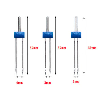 3 τεμ/τσάντα 2mm 3mm 4mm ραπτομηχανή Double Twin Needle Pins Needlework Craft For Singer Janome Feiyue Twin Needles Pins Sewing