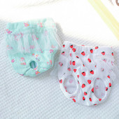 Puha, lélegző poliészter nőstény kutya egészségügyi pelenka fehérnemű rövidnadrág faroklyuk kisállat egészségügyi nadrág kisállat kiegészítők