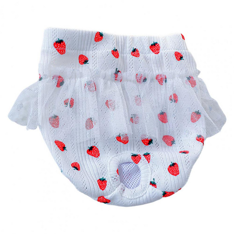 Puha, lélegző poliészter nőstény kutya egészségügyi pelenka fehérnemű rövidnadrág faroklyuk kisállat egészségügyi nadrág kisállat kiegészítők