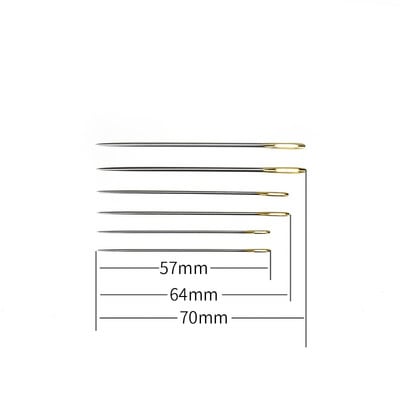 6 bucăți/set ace pentru cusături încrucișate multifuncționale pentru casă ac de cusut instrument de broderie cu ochi mari pentru cusut placat cu aur