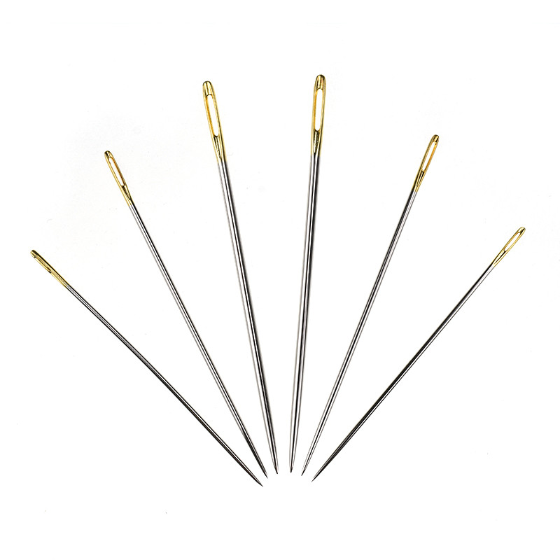 6 bucăți/set ace pentru cusături încrucișate multifuncționale pentru casă ac de cusut instrument de broderie cu ochi mari pentru cusut placat cu aur