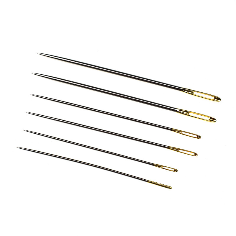 6 bucăți/set ace pentru cusături încrucișate multifuncționale pentru casă ac de cusut instrument de broderie cu ochi mari pentru cusut placat cu aur