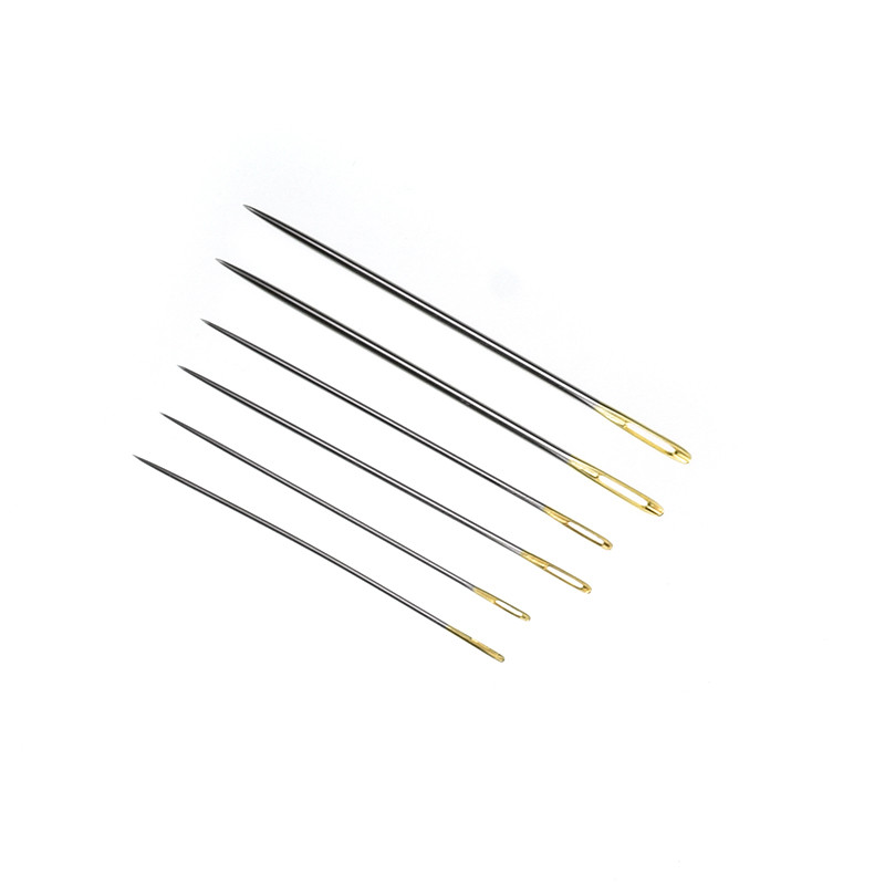 6 bucăți/set ace pentru cusături încrucișate multifuncționale pentru casă ac de cusut instrument de broderie cu ochi mari pentru cusut placat cu aur