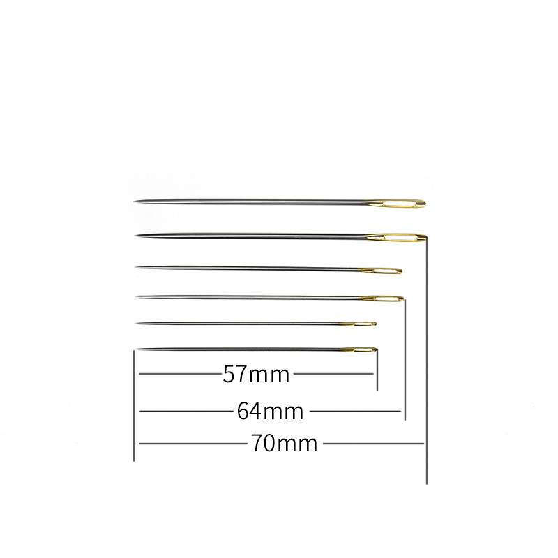 6 bucăți/set ace pentru cusături încrucișate multifuncționale pentru casă ac de cusut instrument de broderie cu ochi mari pentru cusut placat cu aur