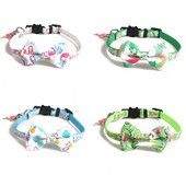 Kisállat macska nyakörvek macska kellékek szalag macska nyakörv flamingó masni kellékek csengővel kölyökcicák nyaklánc kisállat termékek