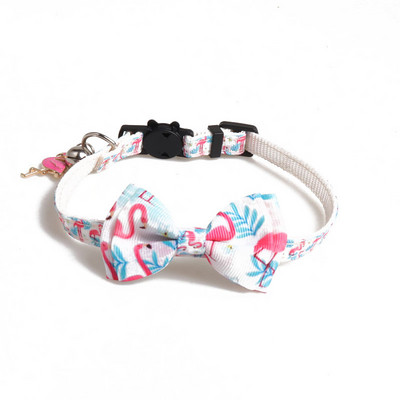 Kisállat macska nyakörvek macska kellékek szalag macska nyakörv flamingó masni kellékek csengővel kölyökcicák nyaklánc kisállat termékek