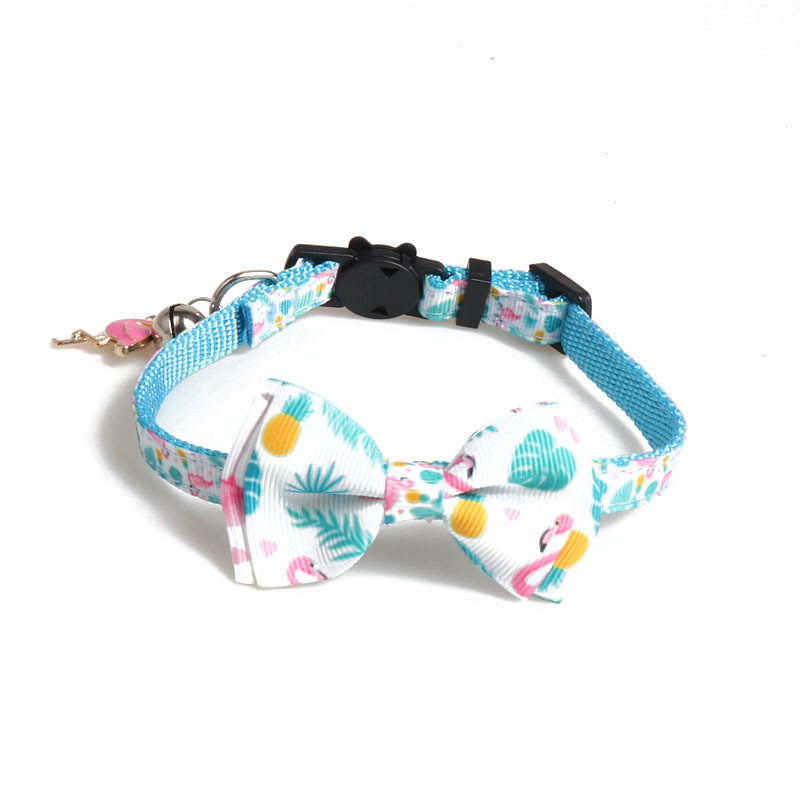 Kisállat macska nyakörvek macska kellékek szalag macska nyakörv flamingó masni kellékek csengővel kölyökcicák nyaklánc kisállat termékek