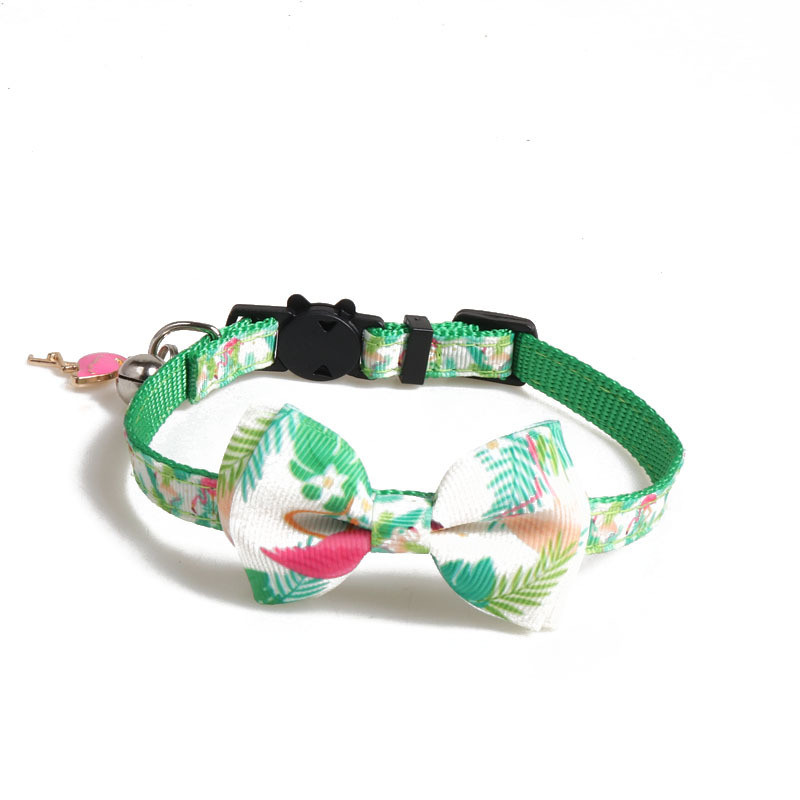 Kisállat macska nyakörvek macska kellékek szalag macska nyakörv flamingó masni kellékek csengővel kölyökcicák nyaklánc kisállat termékek