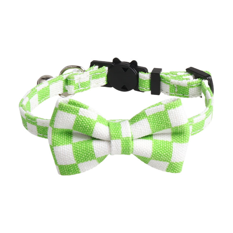 Kisállat macska nyakörvek Macska kellékek Kiegészítők Klasszikus sakktábla sakktábla macskanyakörv csokornyakkendő Bell Macskanyakörv Kisállat termékek