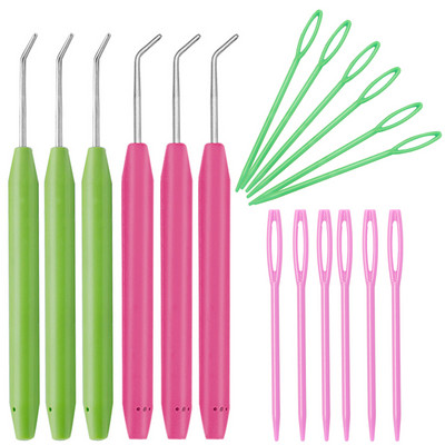 Fenrry heegelnõela komplekt Loom Knit Nõela Heegelnõela komplekt Plastikust kudumisvardad Villased lõngavardad juhuslikud värvid