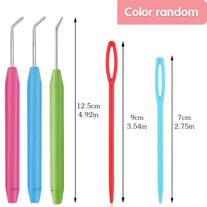 Fenrry heegelnõela komplekt Loom Knit Nõela Heegelnõela komplekt Plastikust kudumisvardad Villased lõngavardad juhuslikud värvid