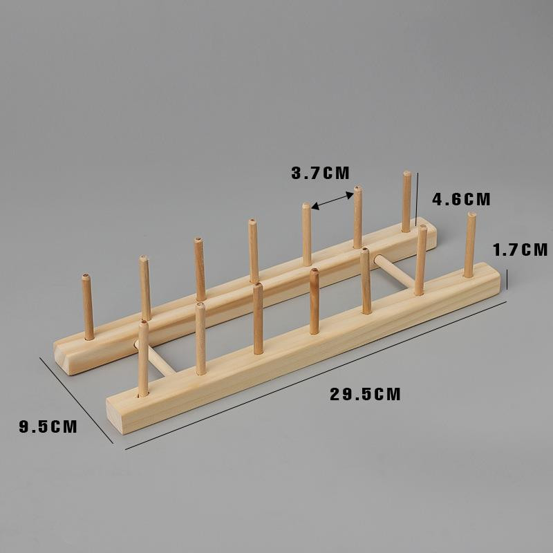 Koka spoles organizētājs Šūšanas diegu uzglabāšanas kronšteins Roll Rokdarbu rīki Piederumi DIY Apģērbu rokdarbu glabātuve
