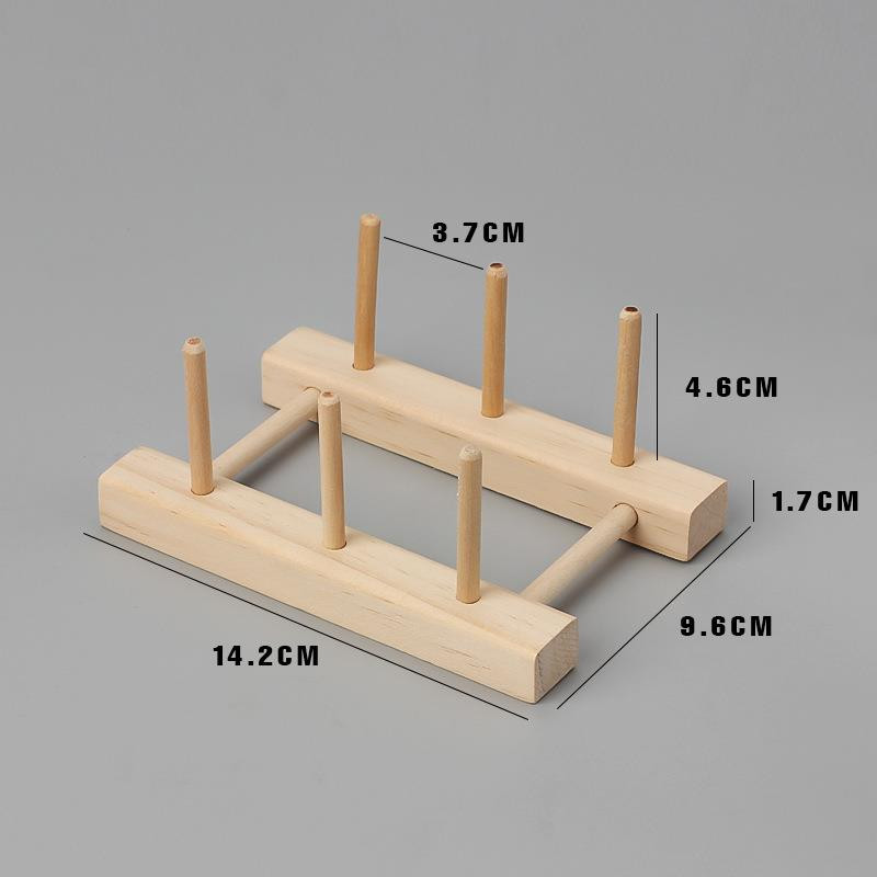 Koka spoles organizētājs Šūšanas diegu uzglabāšanas kronšteins Roll Rokdarbu rīki Piederumi DIY Apģērbu rokdarbu glabātuve