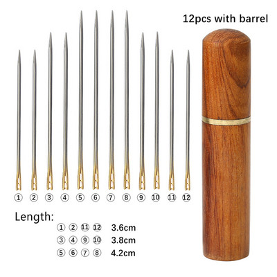 12 gab. Liela cauruma adata Vecāka gadagājuma cilvēkiem Adatas puses caurums Rokas mājsaimniecības nerūsējošā tērauda rotājumi Bezadatas vītnes apģērbu šūšana