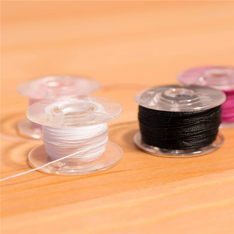 25/36/50 gab. Caurspīdīga šujmašīna Spoles Spoles Tukšas Spoles Spoles Plastmasas glabāšanas kaste galantērijas izstrādājumu šūšanas piederumiem