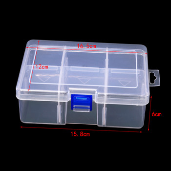 Fenrry 1Pc Διαφανείς υποδοχές εξαρτημάτων Ρυθμιζόμενη συσκευασίαΕργαλείο Πρακτικό πλαστικό κουτί δοχείου Εργαλειοθήκη Βιδωτό κουτί ραπτικής