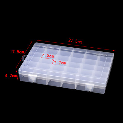 Fenrry 1Pc Caurspīdīgu komponentu sloti Regulējams iepakojumsRīks Praktiska plastmasas konteinera kaste Instrumenta futrālis Skrūvju šūšanas kaste
