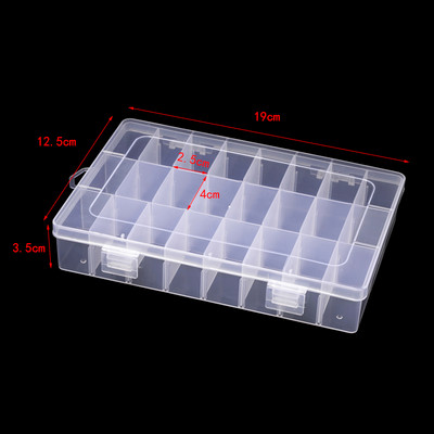 Fenrry 1Pc Caurspīdīgu komponentu sloti Regulējams iepakojumsRīks Praktiska plastmasas konteinera kaste Instrumenta futrālis Skrūvju šūšanas kaste