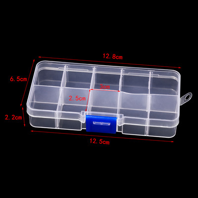 Fenrry 1Pc Caurspīdīgu komponentu sloti Regulējams iepakojumsRīks Praktiska plastmasas konteinera kaste Instrumenta futrālis Skrūvju šūšanas kaste