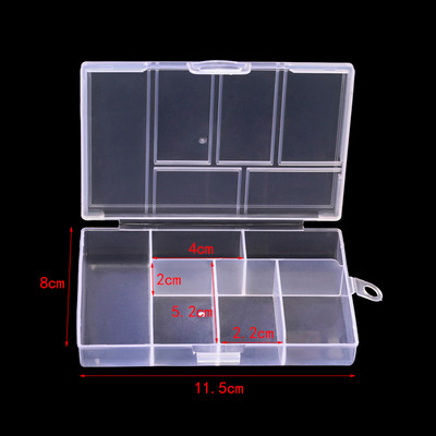 Fenrry 1Pc Caurspīdīgu komponentu sloti Regulējams iepakojumsRīks Praktiska plastmasas konteinera kaste Instrumenta futrālis Skrūvju šūšanas kaste