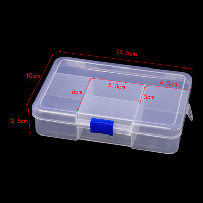 Fenrry 1Pc Caurspīdīgu komponentu sloti Regulējams iepakojumsRīks Praktiska plastmasas konteinera kaste Instrumenta futrālis Skrūvju šūšanas kaste