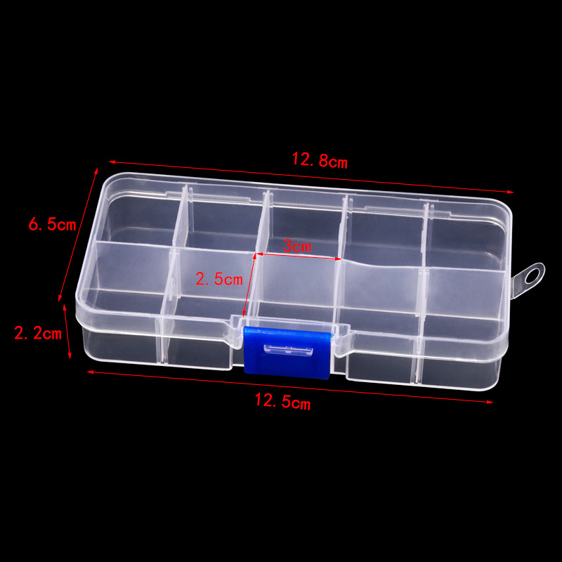 Fenrry 1Pc Caurspīdīgu komponentu sloti Regulējams iepakojumsRīks Praktiska plastmasas konteinera kaste Instrumenta futrālis Skrūvju šūšanas kaste