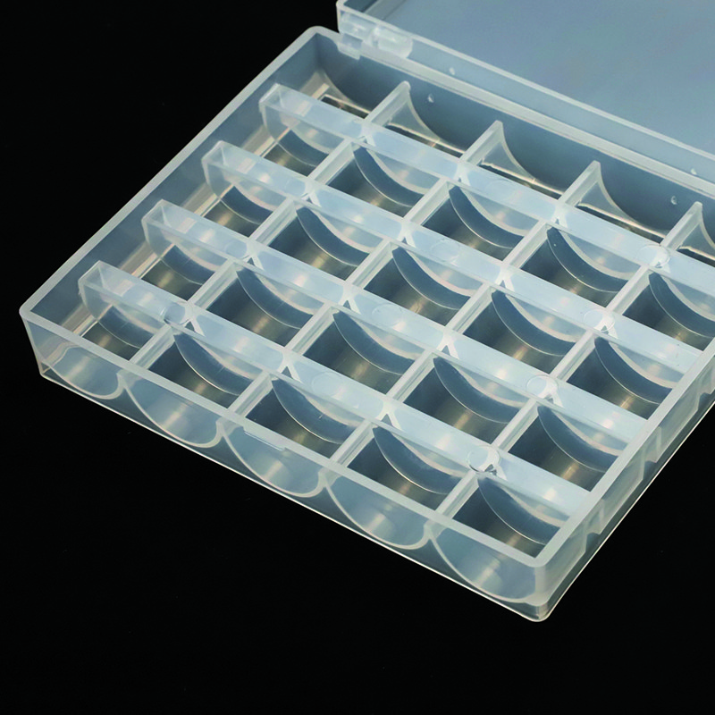 25 rés Üres orsók Orsók Doboz Varrógép Orsótok Borítók Varró kézműves Műanyag tok Tárolódoboz varrógéphez