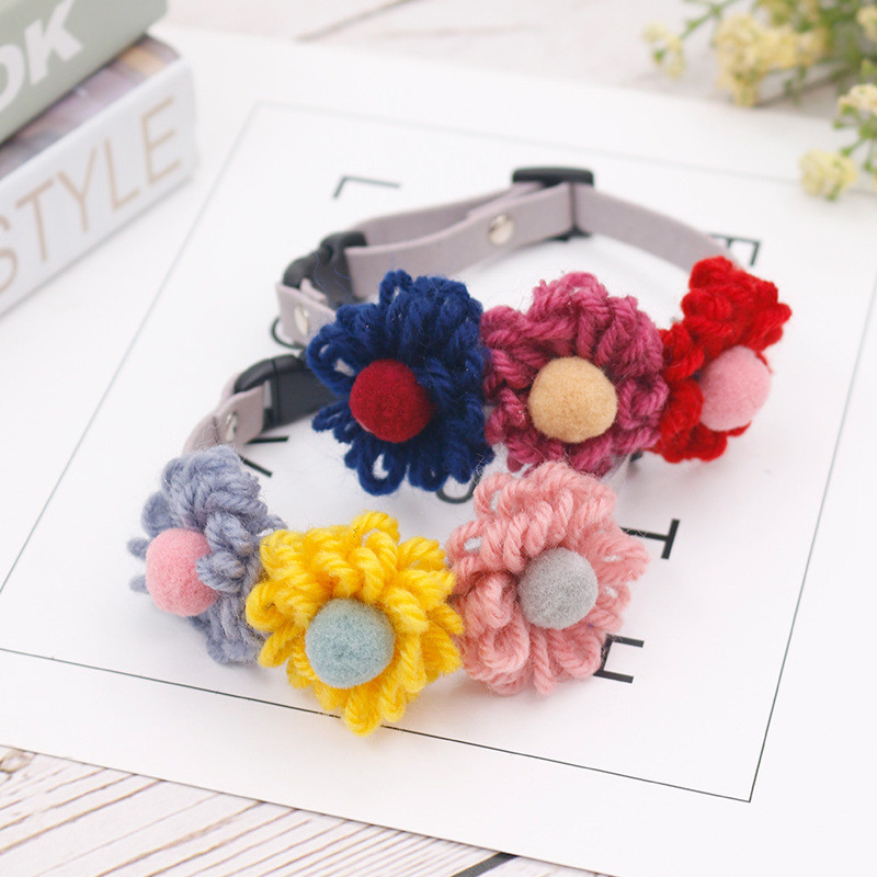 Háziállat nyakörv Gyapjú Virágok Macskanyakörv Nyaklánc Nyaklánc Csomagos nyakörv Kis méretű Nyakörv Kisállat Nyakörv Kisállat Kiegészítők