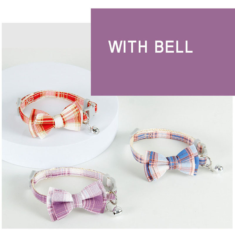 Kaķa kaklasiksnas rūtains tauriņš, regulējamas, atdalāmas kaķēnu kaklasiksnas ar zvaniņu, maza suņa ātri noņemamu kaklarotu mājdzīvnieku aksesuāri