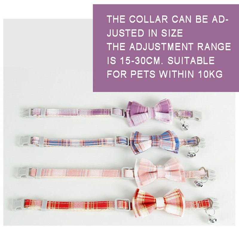 Kaķa kaklasiksnas rūtains tauriņš, regulējamas, atdalāmas kaķēnu kaklasiksnas ar zvaniņu, maza suņa ātri noņemamu kaklarotu mājdzīvnieku aksesuāri