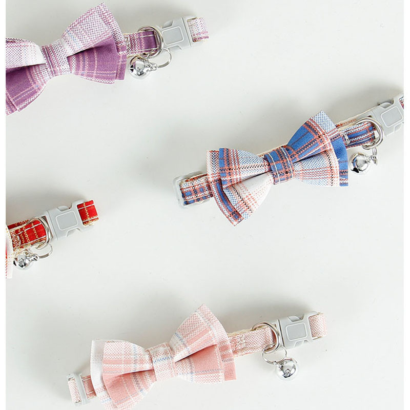 Kaķa kaklasiksnas rūtains tauriņš, regulējamas, atdalāmas kaķēnu kaklasiksnas ar zvaniņu, maza suņa ātri noņemamu kaklarotu mājdzīvnieku aksesuāri