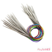 100 cm 2,25-10 mm nerūsējošā tērauda apļveida adatas, metāla apļveida adatas, apaļas adāmadatas, aušanas, tamboradatu komplekts