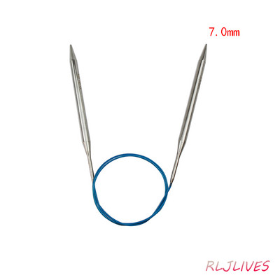 100 cm 2,25-10 mm nerūsējošā tērauda apļveida adatas, metāla apļveida adatas, apaļas adāmadatas, aušanas, tamboradatu komplekts